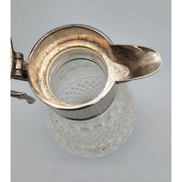 Vintage Sheraton-like Cut Crystal Water Pitcher Claret Jug Decanter - Picture 5 of 10